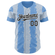 Load image into Gallery viewer, Custom Light Blue Black-White Stripe Argentina Style Authentic Baseball Jersey
