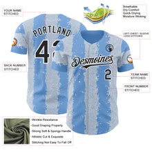 Load image into Gallery viewer, Custom Light Blue Black-White Stripe Argentina Style Authentic Baseball Jersey
