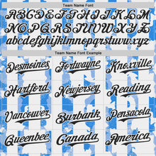 Laden Sie das Bild in den Galerie-Viewer, Custom White Black-Light Blue Stripe Argentina Style Authentic Baseball Jersey
