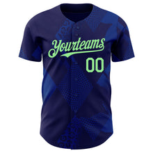 Charger l'image dans la galerie, Custom Navy-Pea Green Brazil Style Authentic Baseball Jersey
