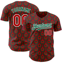 Load image into Gallery viewer, Custom Red White-Kelly Green Mexico Style Authentic Baseball Jersey
