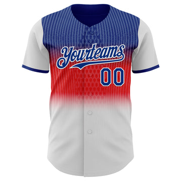 Custom Royal Red-White Colombia Style Authentic Baseball Jersey