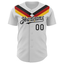 Загрузить изображение в средство просмотра галереи, Custom White Black Red-Yellow Germany Style Authentic Baseball Jersey
