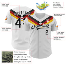 Загрузить изображение в средство просмотра галереи, Custom White Black Red-Yellow Germany Style Authentic Baseball Jersey
