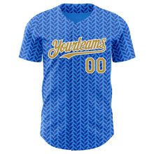Load image into Gallery viewer, Custom Blue Old Gold-White Italy Style Authentic Baseball Jersey
