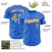 Load image into Gallery viewer, Custom Blue Old Gold-White Italy Style Authentic Baseball Jersey
