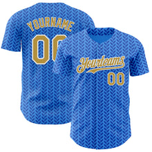 Load image into Gallery viewer, Custom Blue Old Gold-White Italy Style Authentic Baseball Jersey
