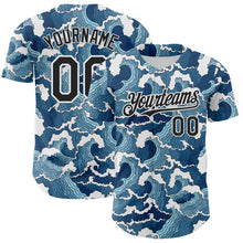 Laden Sie das Bild in den Galerie-Viewer, Custom Blue Black-White Japan Style Authentic Baseball Jersey
