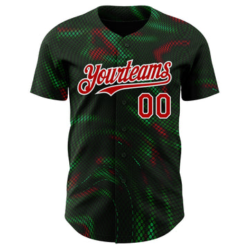 Custom White Red-Green Portugal Style Authentic Baseball Jersey