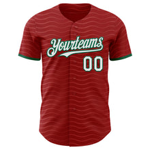 Laden Sie das Bild in den Galerie-Viewer, Custom Red White-Kelly Green Portugal Style Authentic Baseball Jersey
