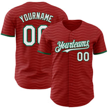Laden Sie das Bild in den Galerie-Viewer, Custom Red White-Kelly Green Portugal Style Authentic Baseball Jersey
