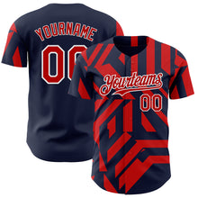 Load image into Gallery viewer, Custom Navy Red-White USA Style Authentic Baseball Jersey
