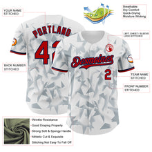 Charger l'image dans la galerie, Custom White Red Silver-Navy USA Style Authentic Baseball Jersey
