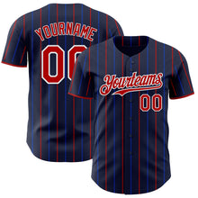 Load image into Gallery viewer, Custom Navy Red Blue-White USA Style Authentic Baseball Jersey
