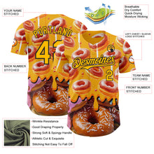 Charger l'image dans la galerie, Custom Gold-Black Ice Cream Donut Foodie Dessert Authentic Baseball Jersey
