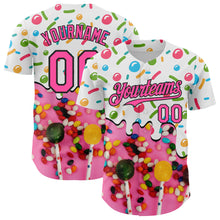 Charger l'image dans la galerie, Custom White Pink-Black Ice Cream Candy Lollipops Sweet Sugar Authentic Baseball Jersey
