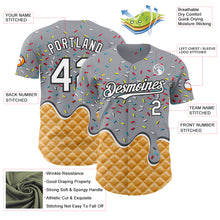 Laden Sie das Bild in den Galerie-Viewer, Custom Gray White-Black Ice Cream Waffle Foodie Dessert Authentic Baseball Jersey
