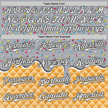 Laden Sie das Bild in den Galerie-Viewer, Custom Gray White-Black Ice Cream Waffle Foodie Dessert Authentic Baseball Jersey
