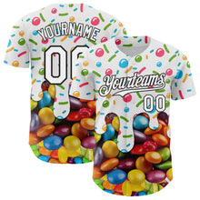 Charger l'image dans la galerie, Custom White-Black Candy Ice Cream Sweet Sugar Authentic Baseball Jersey
