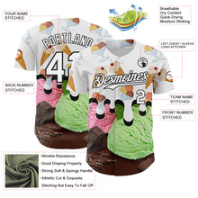 Laden Sie das Bild in den Galerie-Viewer, Custom White-Black Ice Cream Foodie Dessert Authentic Baseball Jersey
