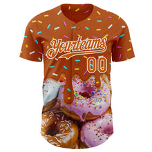 Laden Sie das Bild in den Galerie-Viewer, Custom Texas Orange-White Ice Cream Donut  Foodie Dessert Authentic Baseball Jersey
