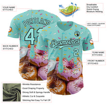 Laden Sie das Bild in den Galerie-Viewer, Custom Ice Blue-Black Ice Cream Donut  Foodie Dessert Authentic Baseball Jersey
