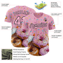 Charger l'image dans la galerie, Custom Light Pink-Black Ice Cream Donut  Foodie Dessert Authentic Baseball Jersey
