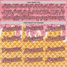 Laden Sie das Bild in den Galerie-Viewer, Custom Medium Pink-Black Ice Cream Waffle Foodie Dessert Authentic Baseball Jersey
