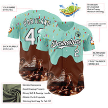 Charger l'image dans la galerie, Custom Ice Blue White-Black Ice Cream Chocolate Foodie Dessert Authentic Baseball Jersey
