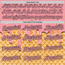 Charger l'image dans la galerie, Custom Medium Pink-Black Ice Cream Waffle Foodie Dessert Authentic Baseball Jersey
