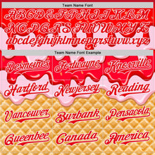 Load image into Gallery viewer, Custom Fire Red-White Ice Cream Waffle Foodie Dessert Authentic Baseball Jersey
