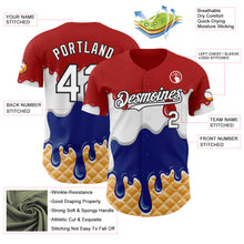 Laden Sie das Bild in den Galerie-Viewer, Custom Red White-Black Ice Cream Waffle Foodie Dessert Authentic Baseball Jersey
