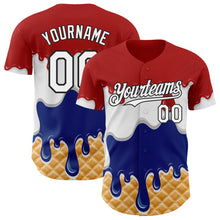 Laden Sie das Bild in den Galerie-Viewer, Custom Red White-Black Ice Cream Waffle Foodie Dessert Authentic Baseball Jersey
