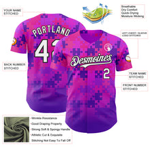 Charger l'image dans la galerie, Custom Purple White-Black Puzzle 3D Pattern Design Authentic Baseball Jersey

