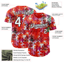 Загрузить изображение в средство просмотра галереи, Custom Red White-Black Puzzle 3D Pattern Design Authentic Baseball Jersey

