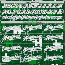 Charger l'image dans la galerie, Custom Green White-Gray Puzzle 3D Pattern Design Authentic Baseball Jersey
