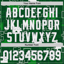 Charger l'image dans la galerie, Custom Green White-Gray Puzzle 3D Pattern Design Authentic Baseball Jersey
