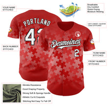Загрузить изображение в средство просмотра галереи, Custom Red White-Black Puzzle 3D Pattern Design Authentic Baseball Jersey
