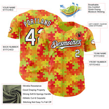 Charger l'image dans la galerie, Custom Green White Red-Black Puzzle 3D Pattern Design Authentic Baseball Jersey
