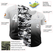 Charger l'image dans la galerie, Custom White Black-Gray Half Camo Ombre Authentic Baseball Jersey
