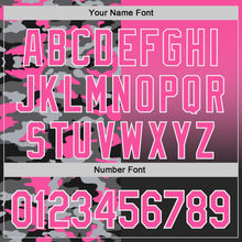 Laden Sie das Bild in den Galerie-Viewer, Custom Pink Black-White Half Camo Ombre Authentic Baseball Jersey
