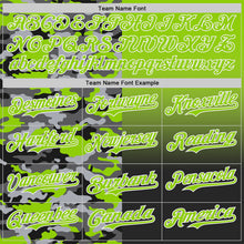 Загрузить изображение в средство просмотра галереи, Custom Neon Green Black-White Half Camo Ombre Authentic Baseball Jersey
