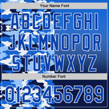 Загрузить изображение в средство просмотра галереи, Custom Thunder Blue Navy-White Half Camo Ombre Authentic Baseball Jersey
