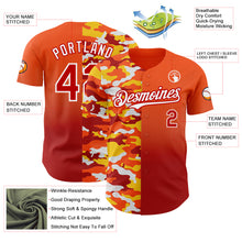 Charger l'image dans la galerie, Custom Orange Red-White Half Camo Ombre Authentic Baseball Jersey

