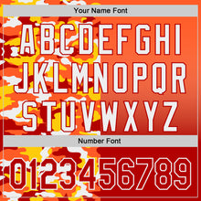 Charger l'image dans la galerie, Custom Orange Red-White Half Camo Ombre Authentic Baseball Jersey
