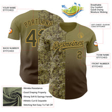 Charger l'image dans la galerie, Custom Olive Brown-Old Gold Half Camo Ombre Authentic Baseball Jersey
