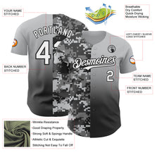 Charger l'image dans la galerie, Custom Gray White-Black Half Camo Ombre Authentic Baseball Jersey
