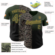 Charger l'image dans la galerie, Custom Olive Black-Old Gold Half Camo Ombre Authentic Baseball Jersey
