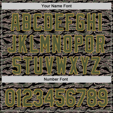 Charger l'image dans la galerie, Custom Olive Black-Old Gold Half Camo Ombre Authentic Baseball Jersey
