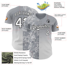 Charger l'image dans la galerie, Custom Gray White-Black Half Camo Ombre Authentic Baseball Jersey
